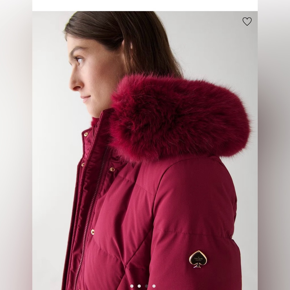 Kate Spade New York Long Parka With Faux Fur Trim Puffer Coat Jacket - Picture 5 of 16